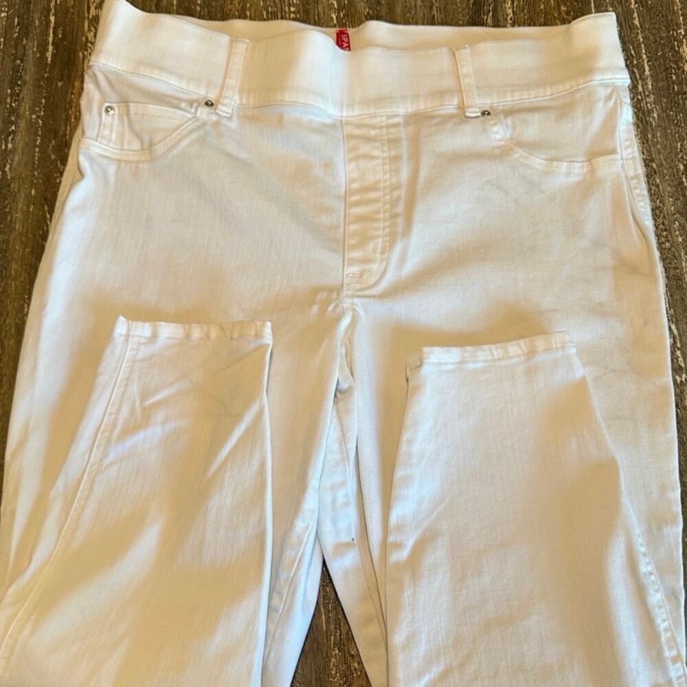 Spanx Capri Ankle Stretch Denim Jeans Pants White Women’s Size 1X Petite